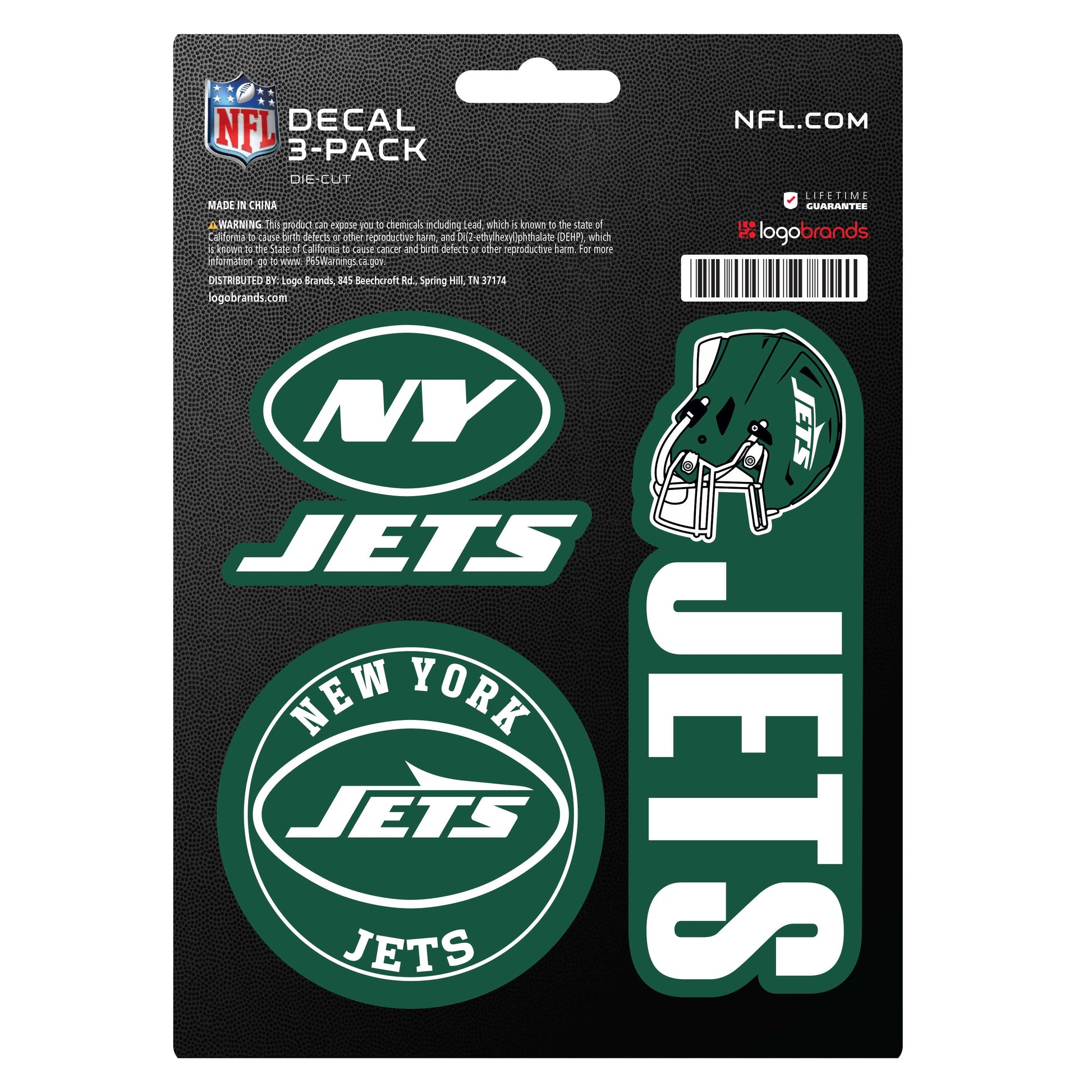 New York Jets Decal Stickers 3 Pack