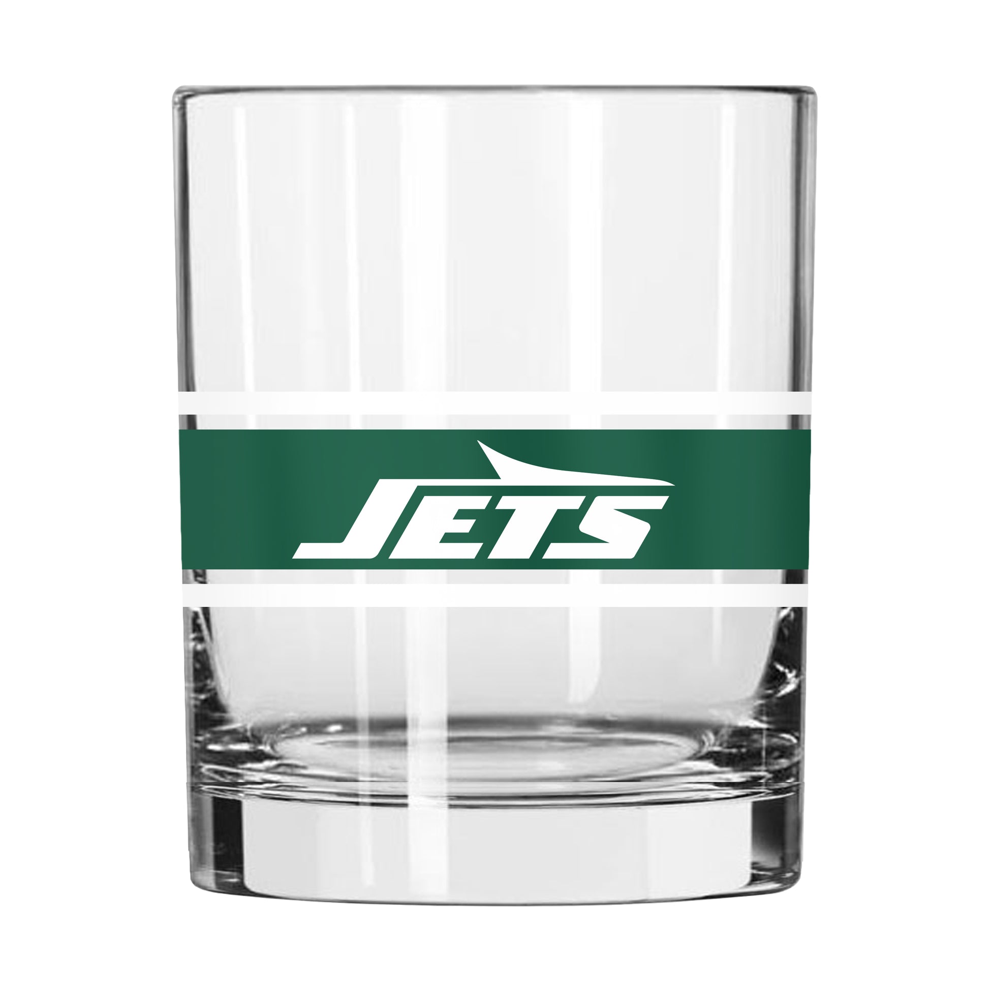 New York Jets 14oz Stripe Rocks Glass