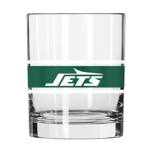 New York Jets 14oz Stripe Rocks Glass