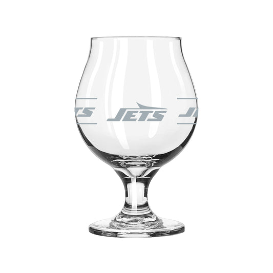 NY Jets 16oz Frost Stripe Belgium Beer Glass