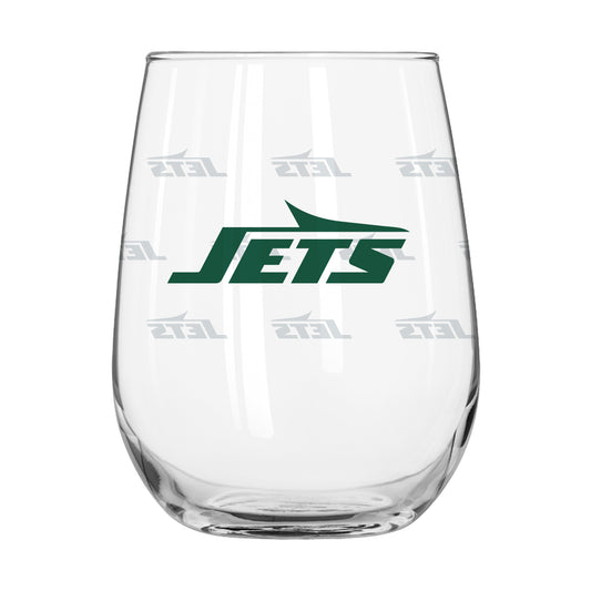 New York Jets 16oz Satin Etch Curved Beverage Glass