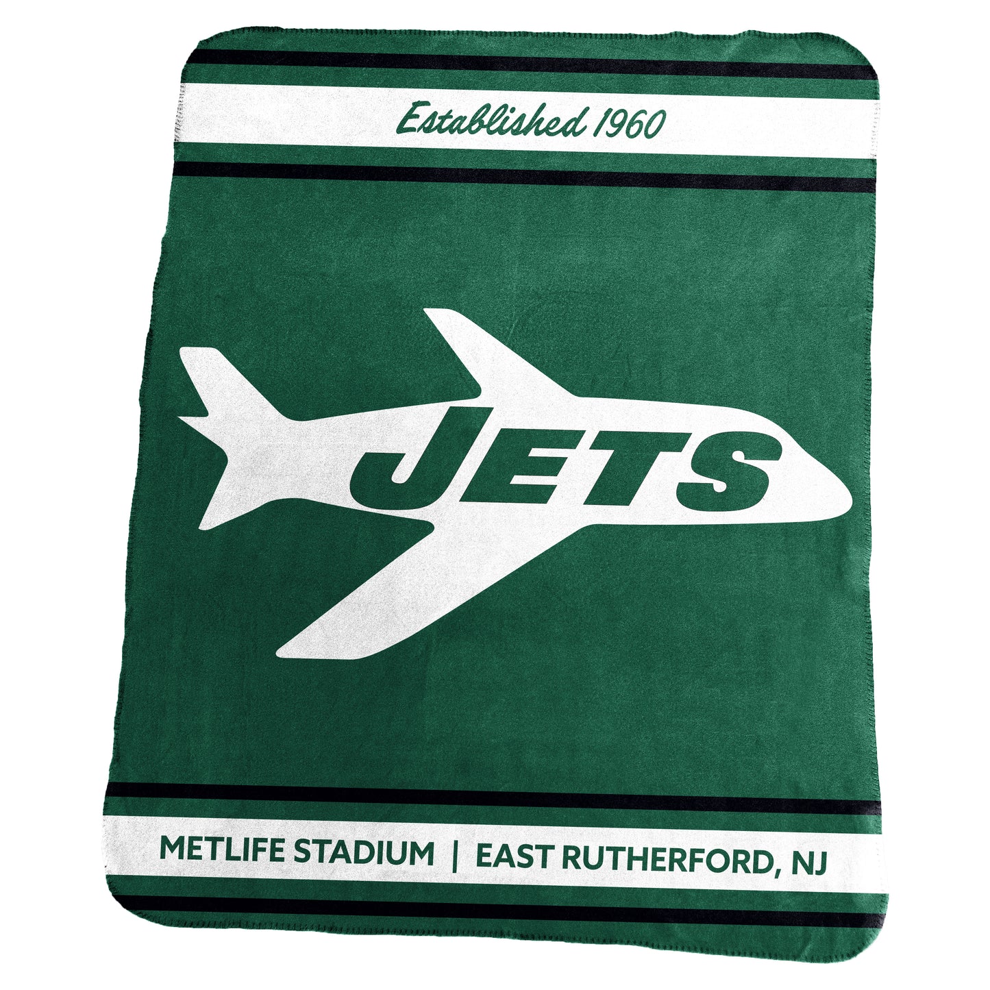 New York Jets Retro Stadium Classic Fleece Throw