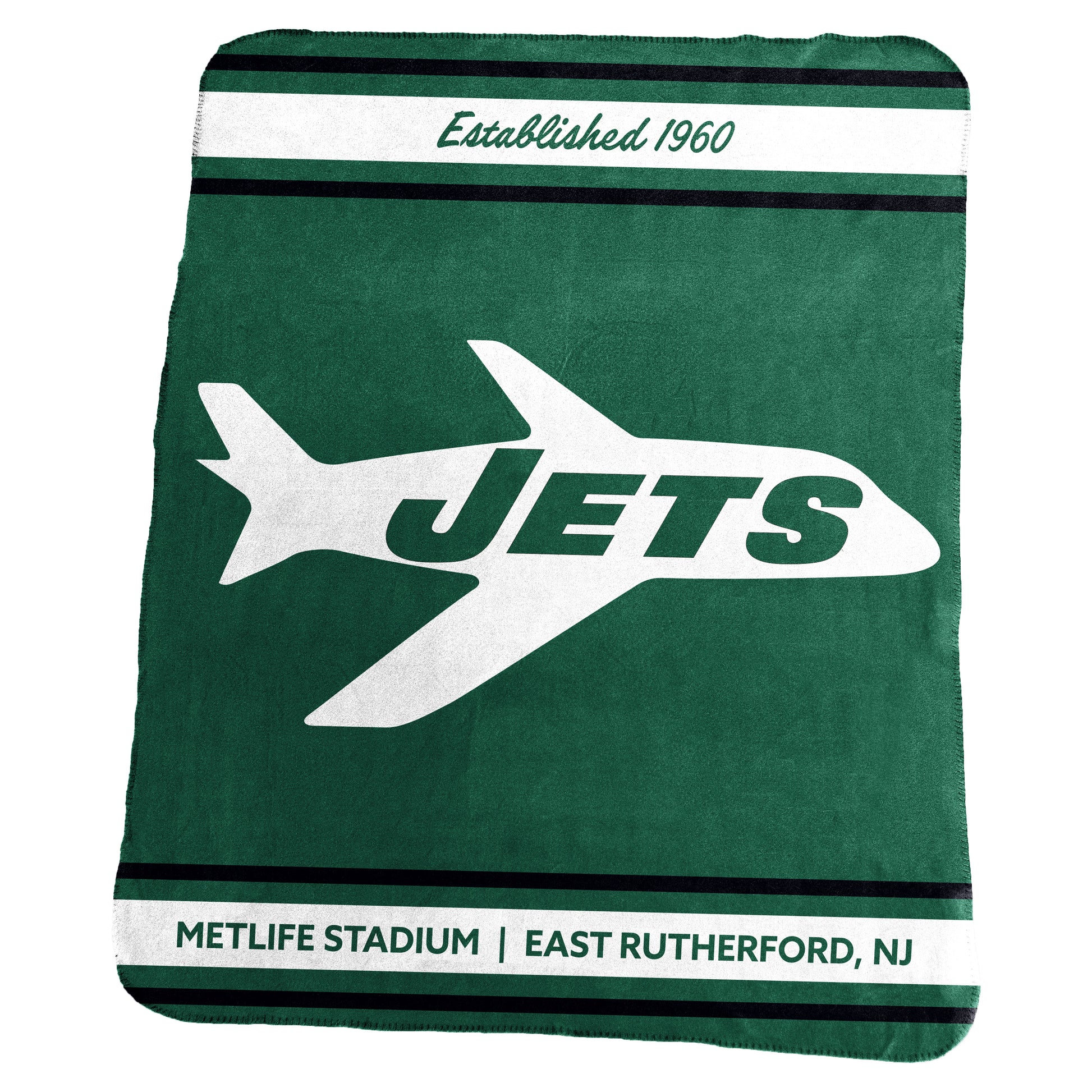 New York Jets Retro Stadium Classic Fleece Throw