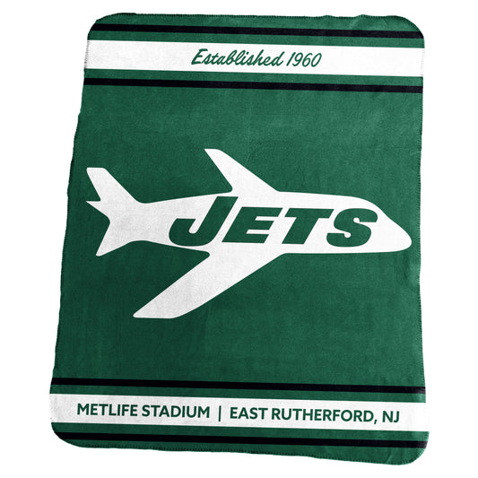 New York Jets Retro Stadium Classic Fleece Throw