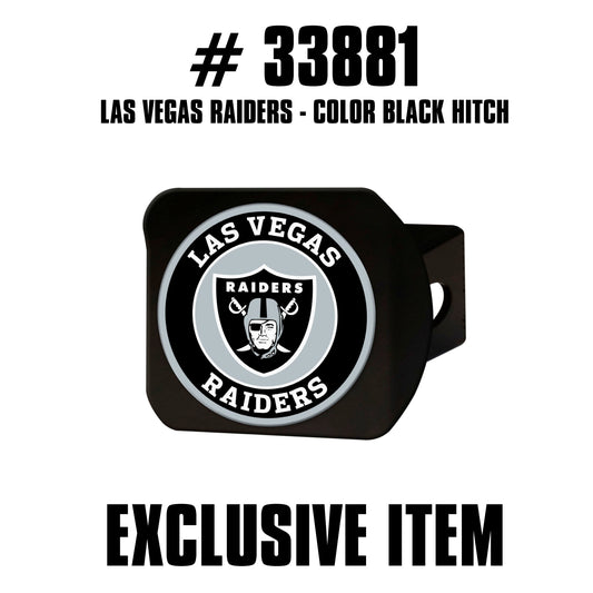 TRINITY NFL - Las Vegas Raiders Color on Black Hitch Cover