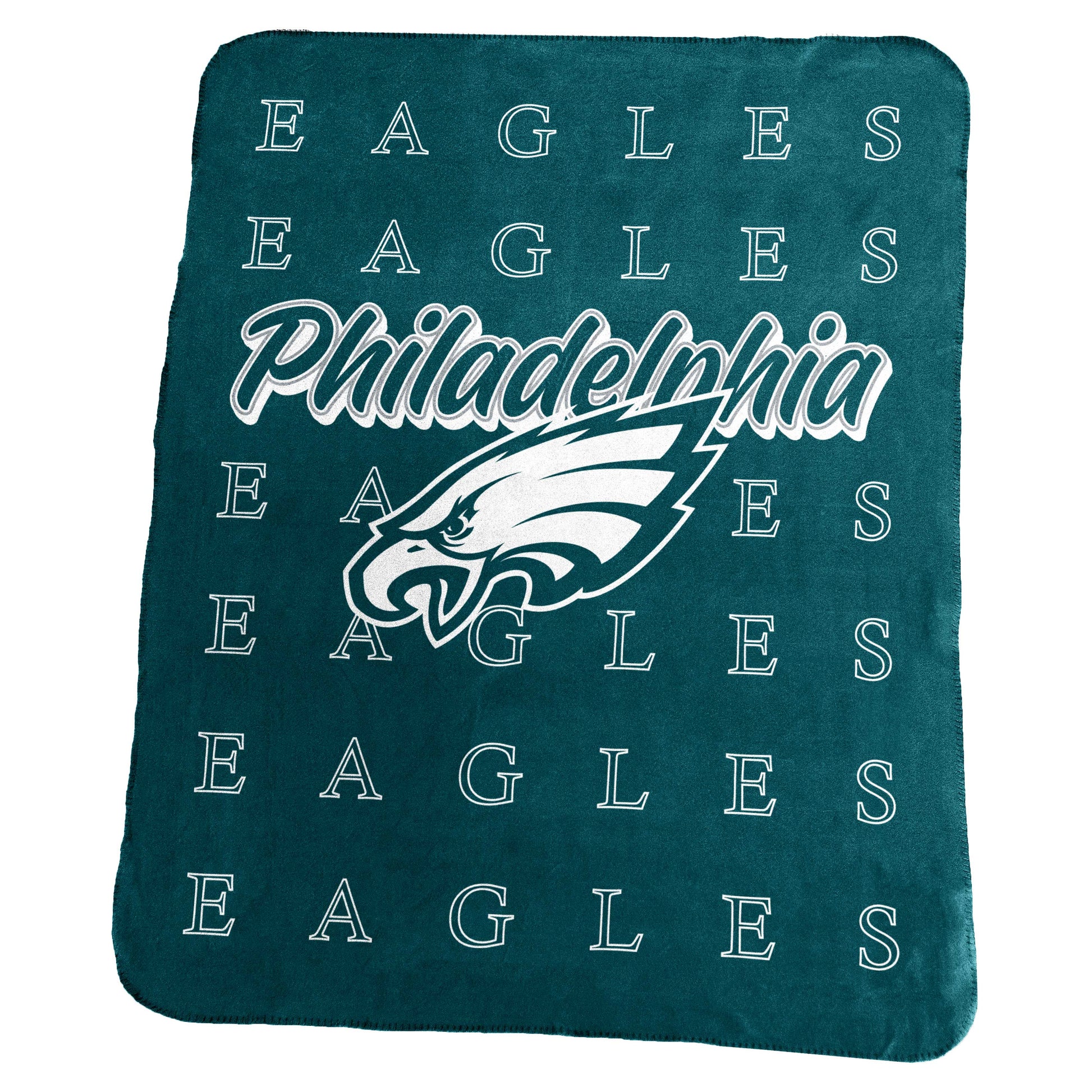 Philadelphia Eagles Classic Repeating Team Name Fleece Throw