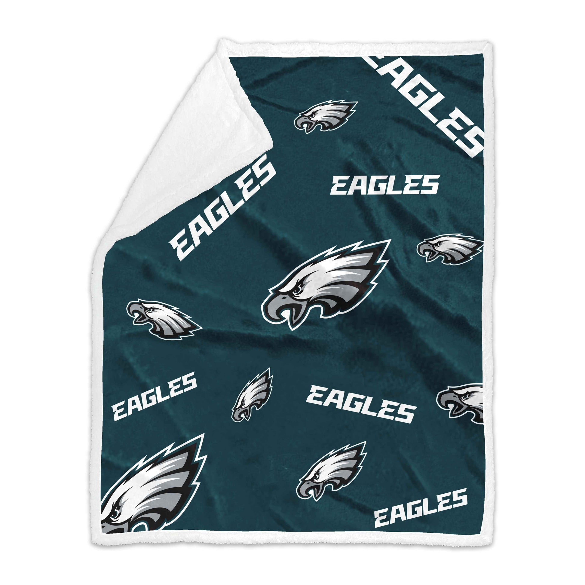 Philadelphia Eagles 50x60 Repeating Plush Sherpa Throw