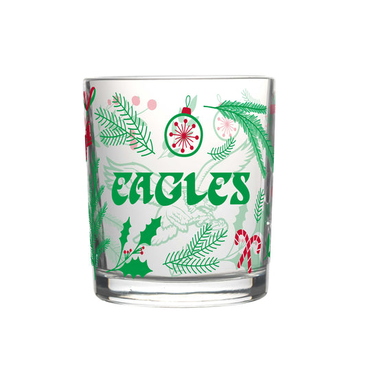Philadelphia Eagles Holiday 12oz Stained Rocks Glass