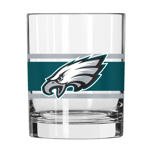 Philadelphia Eagles 14oz Stripe Rocks Glass