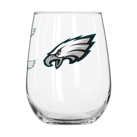 Philadelphia Eagles 16oz Satin Etch Glass Curved Beverage