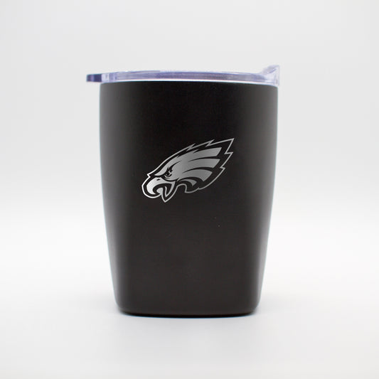 Philadelphia Eagles 10oz Etch Black Powder Coat Rocks Tumbler