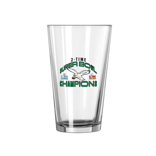 Philadelphia Eagles Vintage 16oz Super Bowl 59 Pint Glass