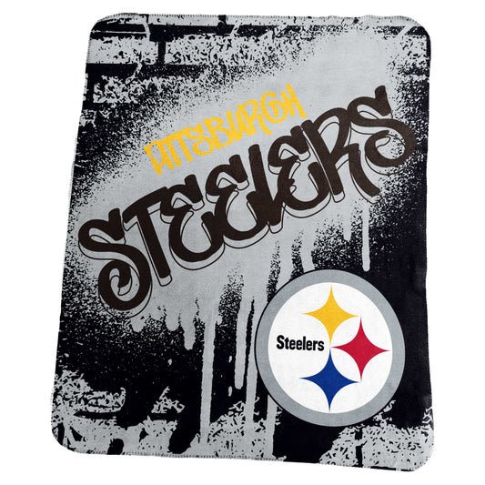 Pittsburgh Steelers Classic Graffiti Fleece Throw