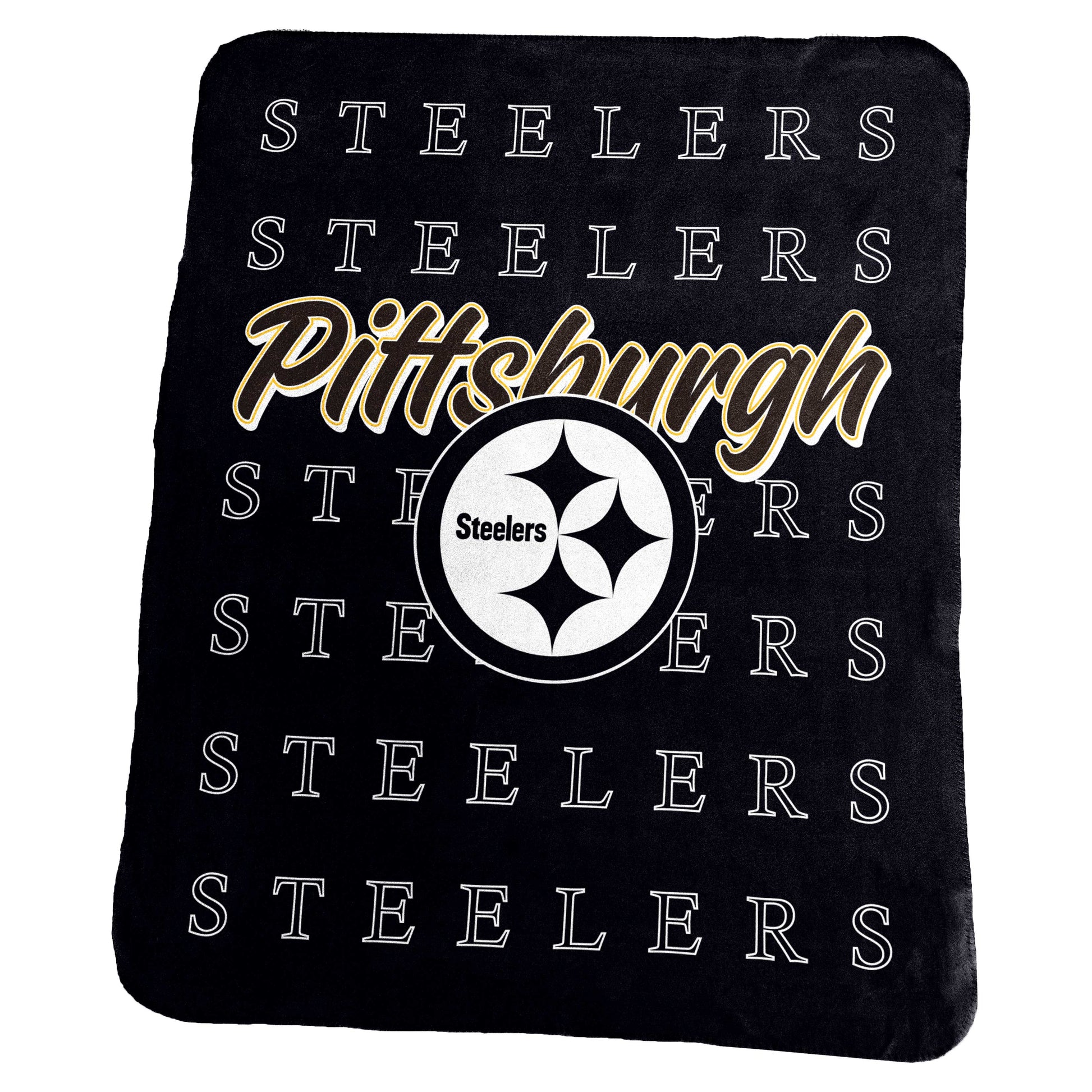 Pittsburgh Steelers Classic Repeating Team Name Fleece Throw