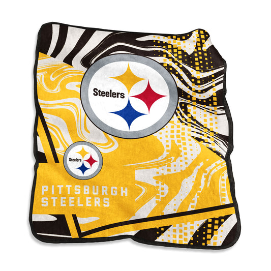 Pittsburgh Steelers Swirl Raschel Throw