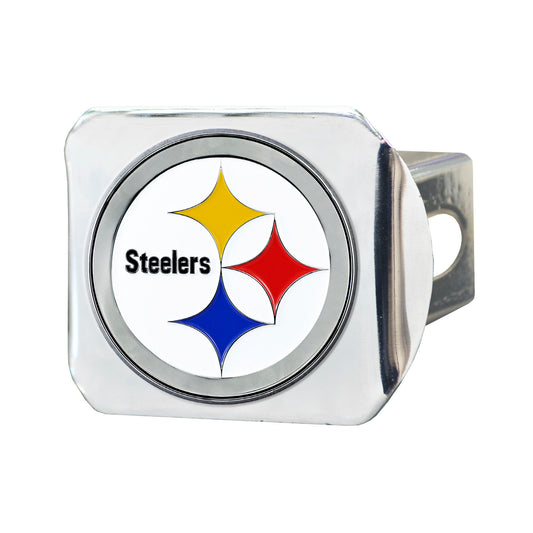 NFL - Pittsburgh Steelers Color on Chrome Hitch Cover