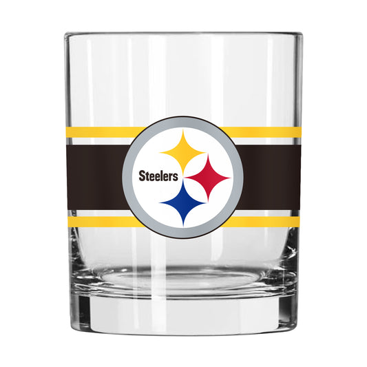 Pittsburgh Steelers 14oz Stripe Rocks Glass