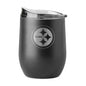 Pittsburgh Steelers 16oz Black Etch Powder Coat Curved Bev