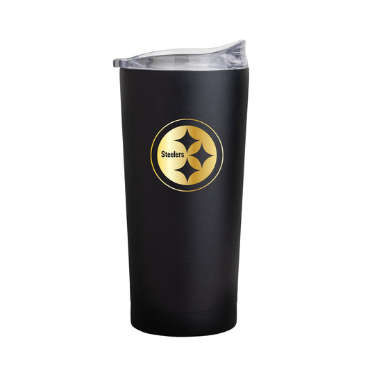 Pittsburgh Steelers Black 20oz Foil Powder Coat Tumbler