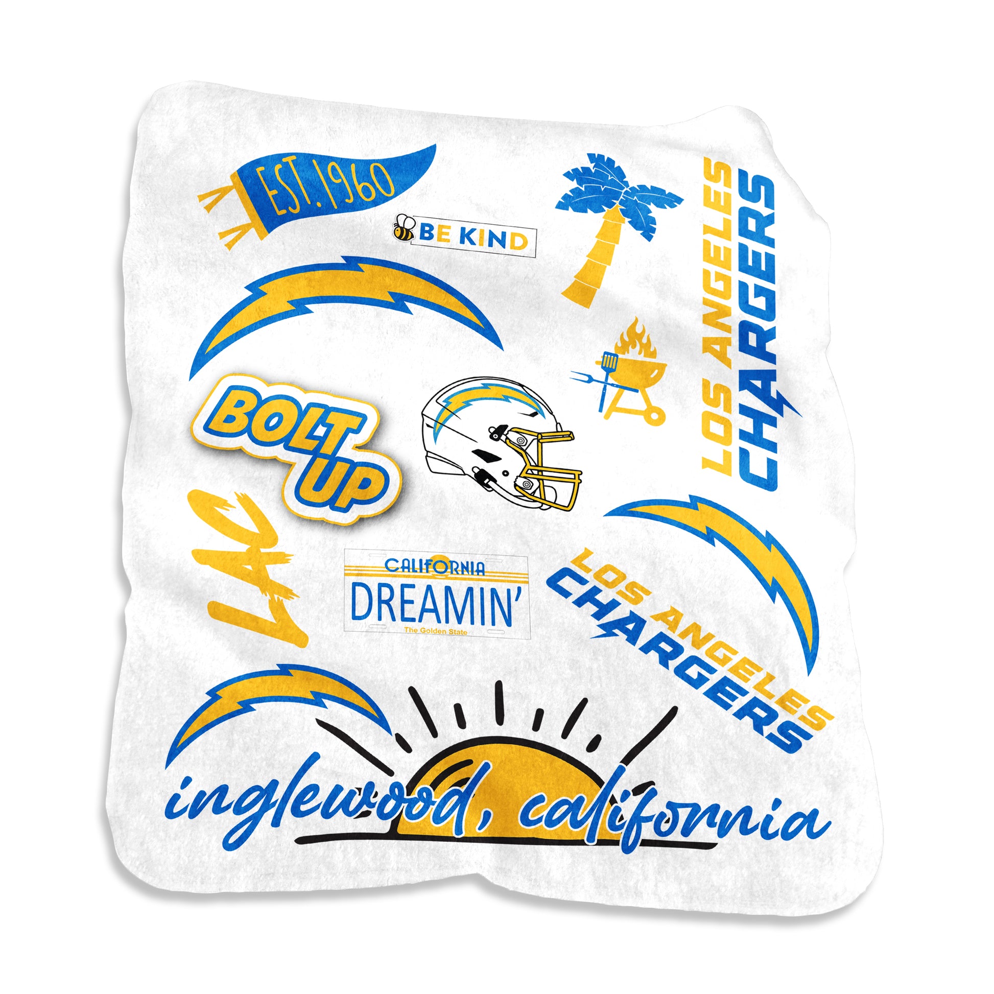 LA Chargers Native Raschel Throw