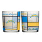 LA Chargers 12oz Quilted Stained Rocks Glass 2 Pck