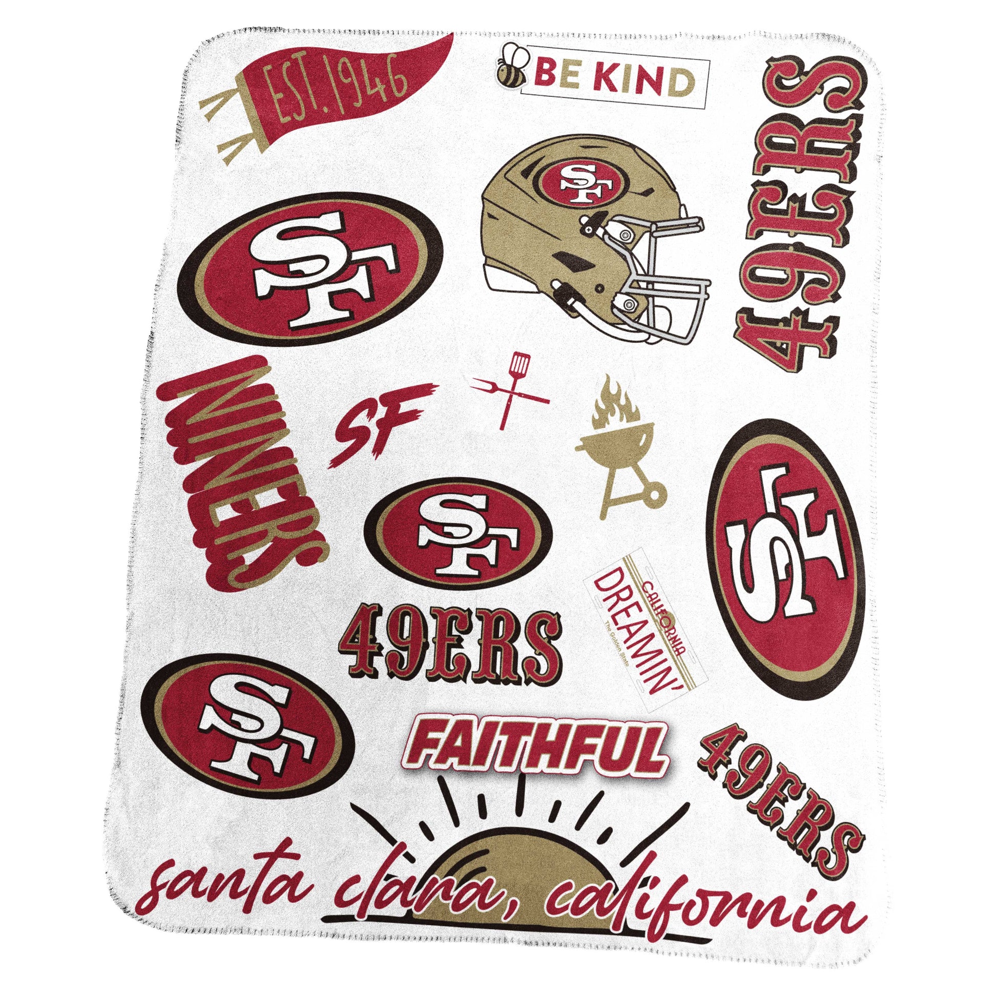 San Francisco 49ers Classic Native Fleece Throw