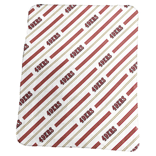 San Francisco 49ers Classic Vertical Stripe Fleece Throw