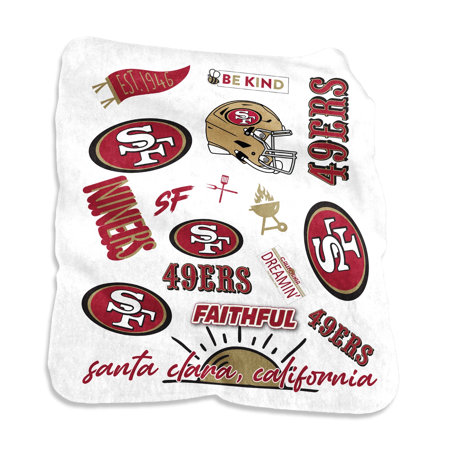 San Francisco 49ers Native Raschel Throw