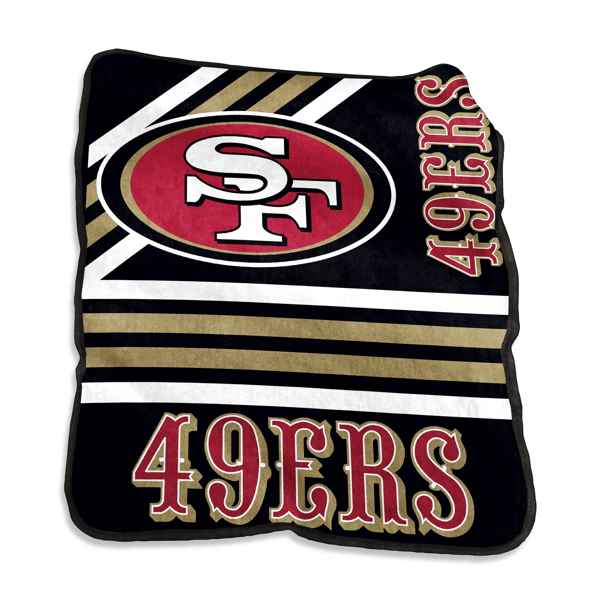 San Francisco 49ers Black Raschel Throw