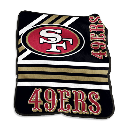 San Francisco 49ers Black Raschel Throw