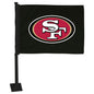 NFL - San Francisco 49ers-Car Flag-Black Background Black Pole