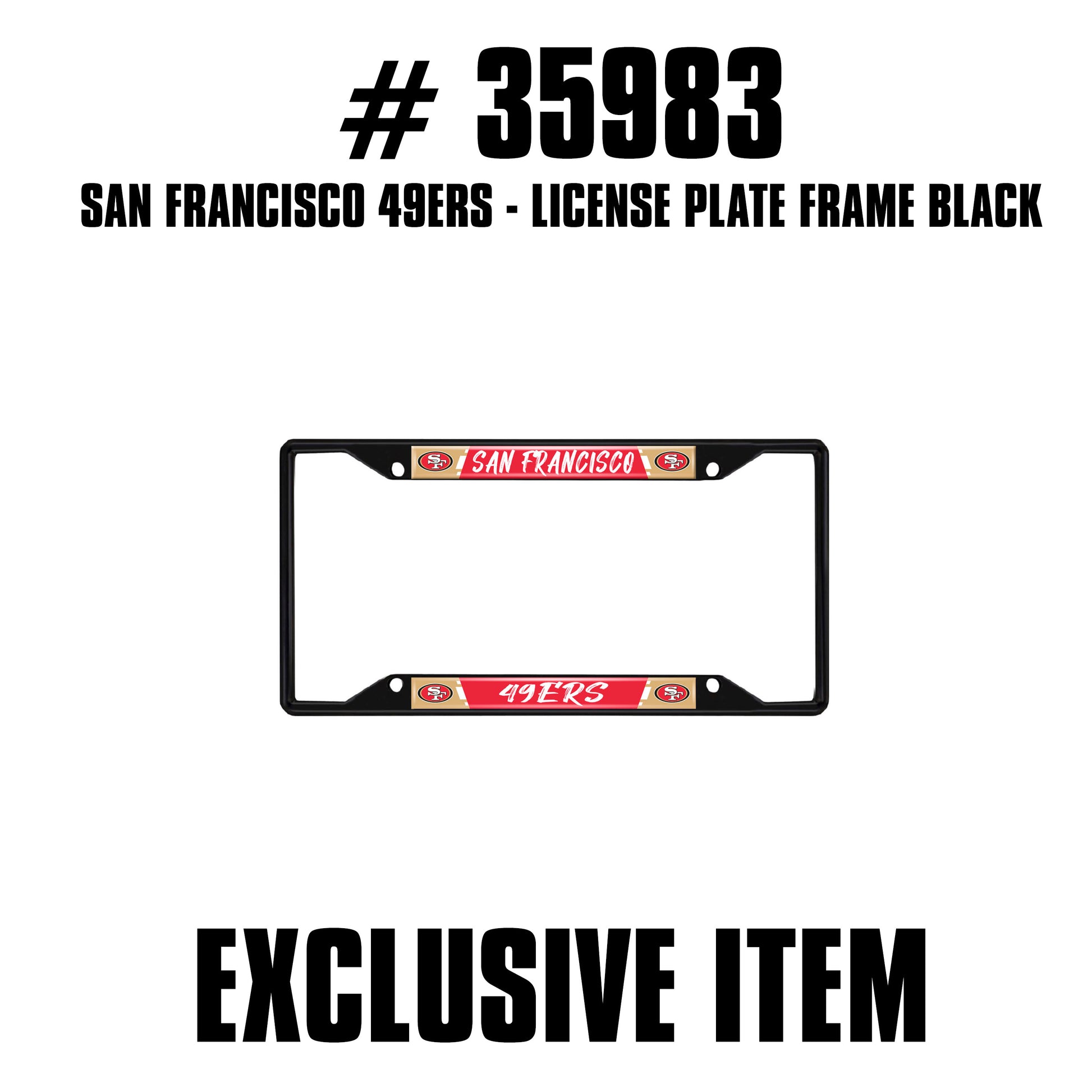 NFL - San Francisco 49ers Black License Plate Frame