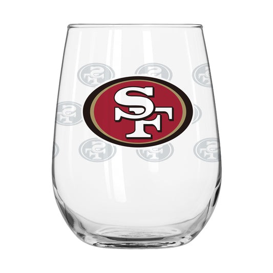 San Francisco 49ers 16oz Satin Etch Curved Beverage Glass
