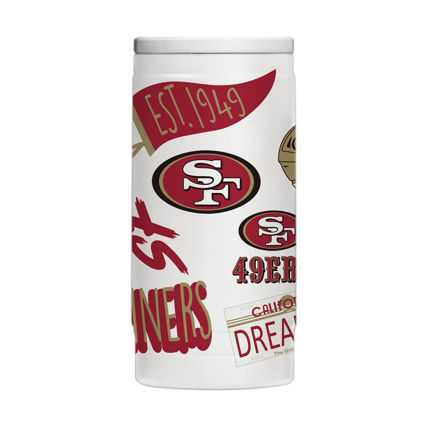 San Francisco 49ers 12oz Native Powdercoat SlimCan Coolie
