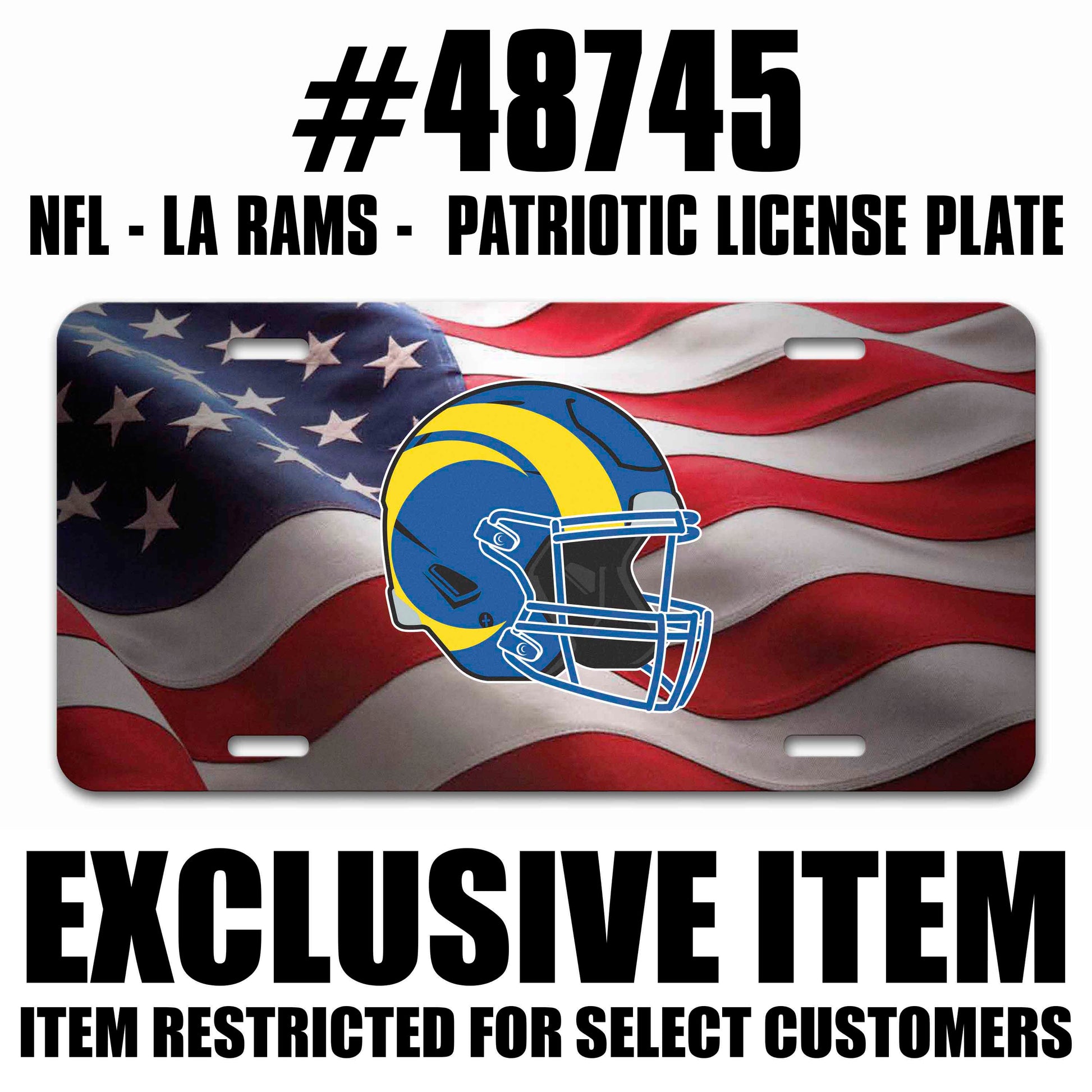 NFL - Los Angeles Rams Embossed Patriotic License Plate