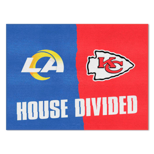 NFL House Divided Mat - Rams / Chiefs