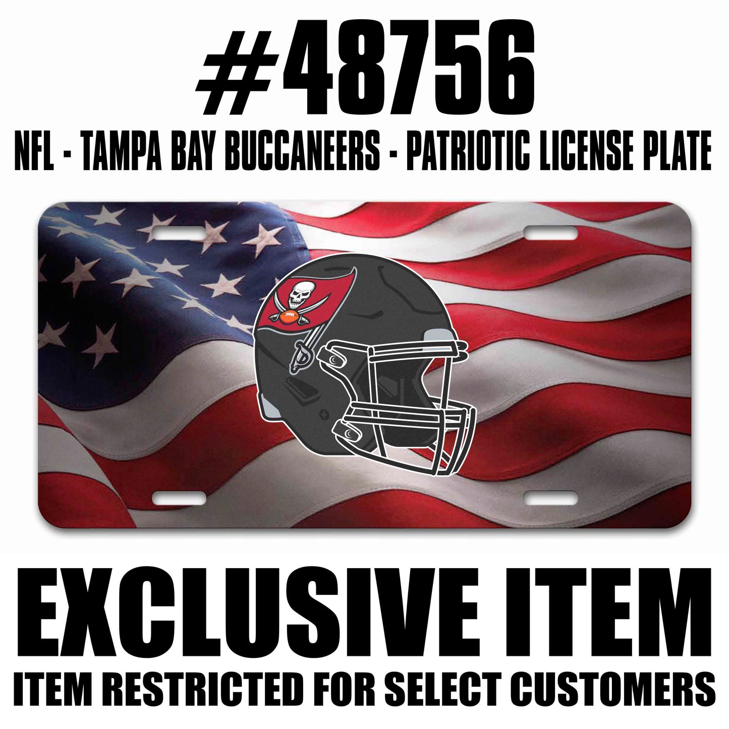 NFL - Tampa Bay Buccaneers Embossed Patriotic License Plate