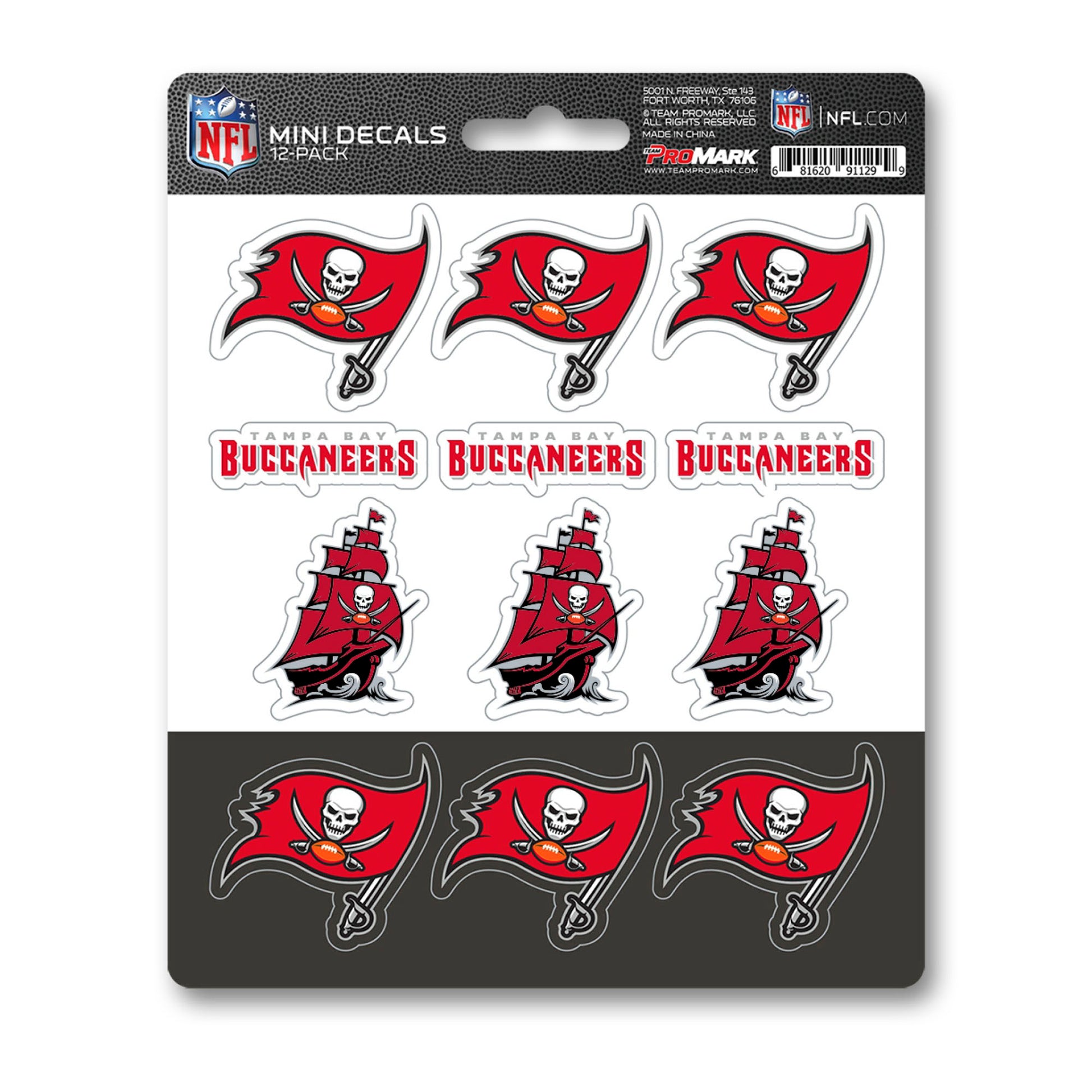 NFL - Tampa Bay Buccaneers Mini Decal 12-pk
