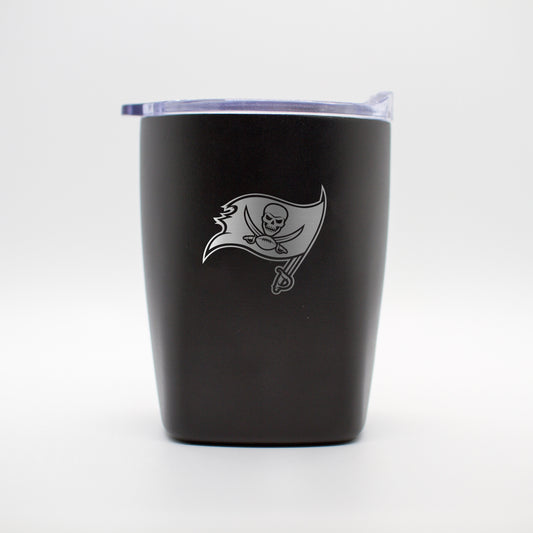 Tampa Bay Buccaneers 10oz Etch Black Powder Coat Rocks Tumbler