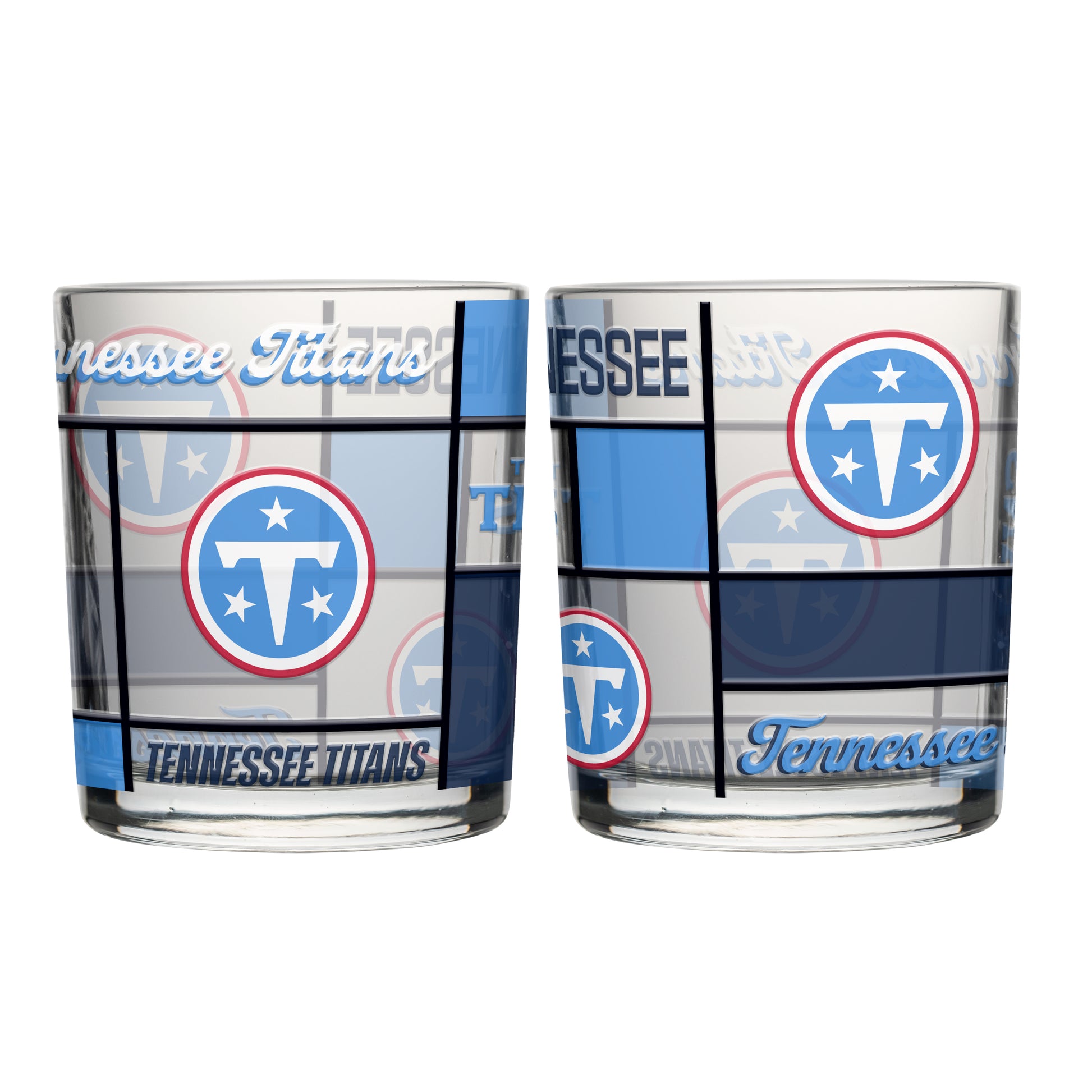 Tennessee Titans 12oz Quilted Stained Rocks Glass 2 Pck