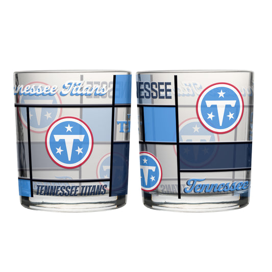Tennessee Titans 12oz Quilted Stained Rocks Glass 2 Pck