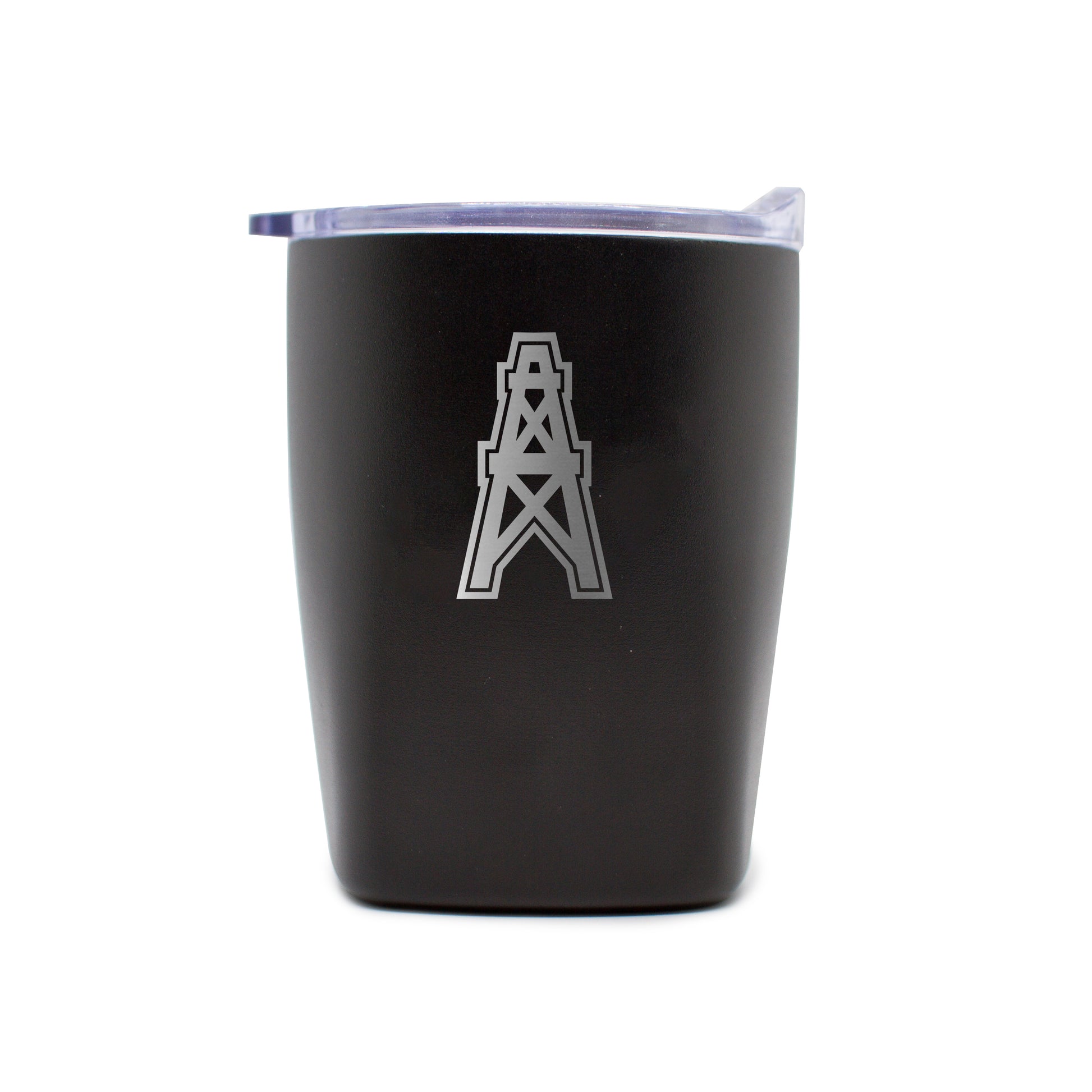 Houston Oilers 10oz Black Etch Powdercoat Rocks Tumbler