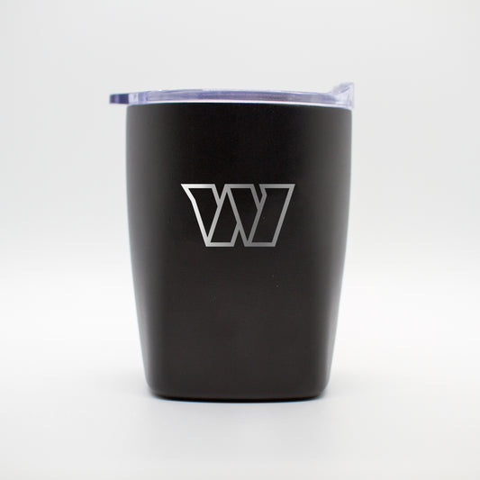 Washington Commanders 10oz Etch Black Powder Coat Rocks Tumbler