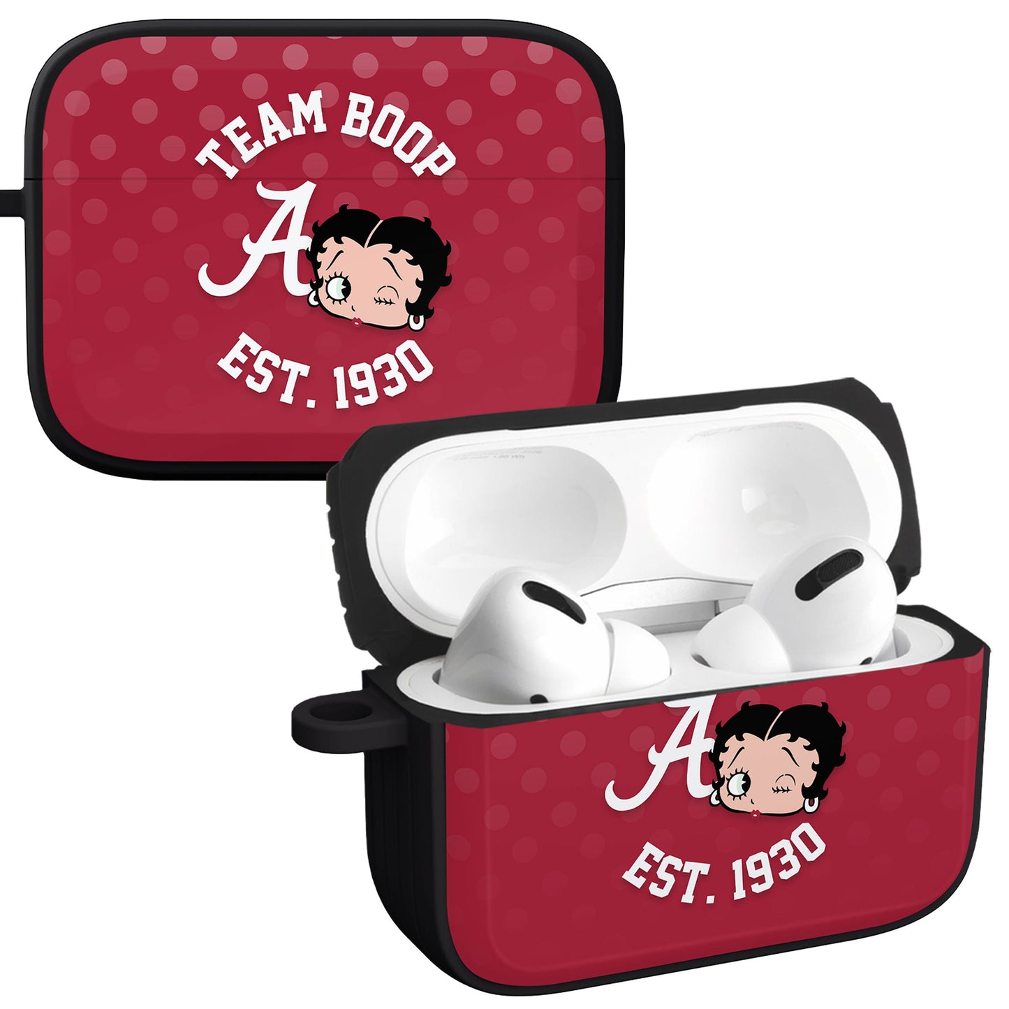 Alabama Crimson Tide X Betty Boop HDX Apple AirPods Pro 1 & 2 Case Cover