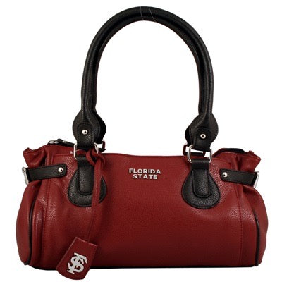 Red and black Florida State handbag.