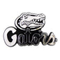 A Florida Gators Auto Emblem featuring a stylized alligator above the word "gators" in bold, black and white lettering.