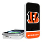 A smartphone lying beside a vertical Cincinnati Bengals-themed CINCINNATI BENGALS STRIPE WIRELESS MOUSE.