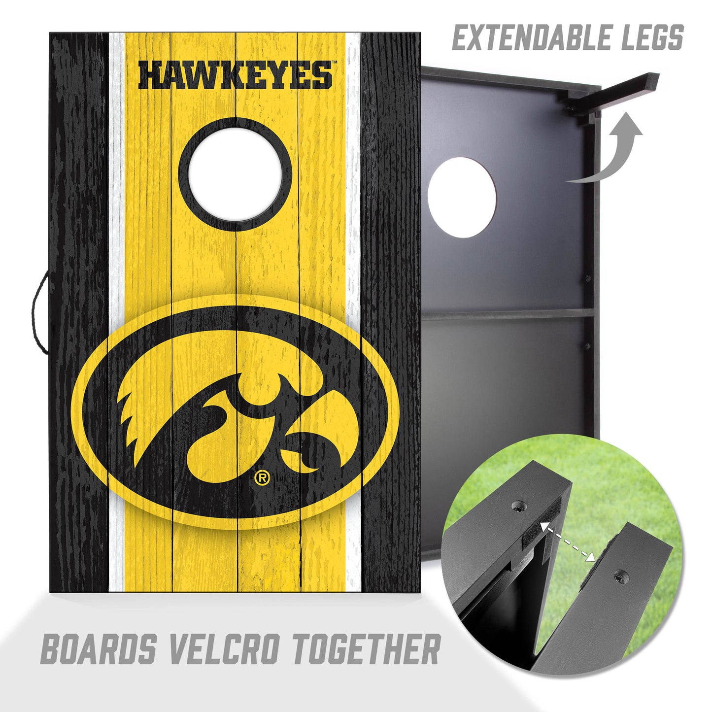 NCAA Iowa Hawkeyes 2' x 3' MDF Cornhole Set