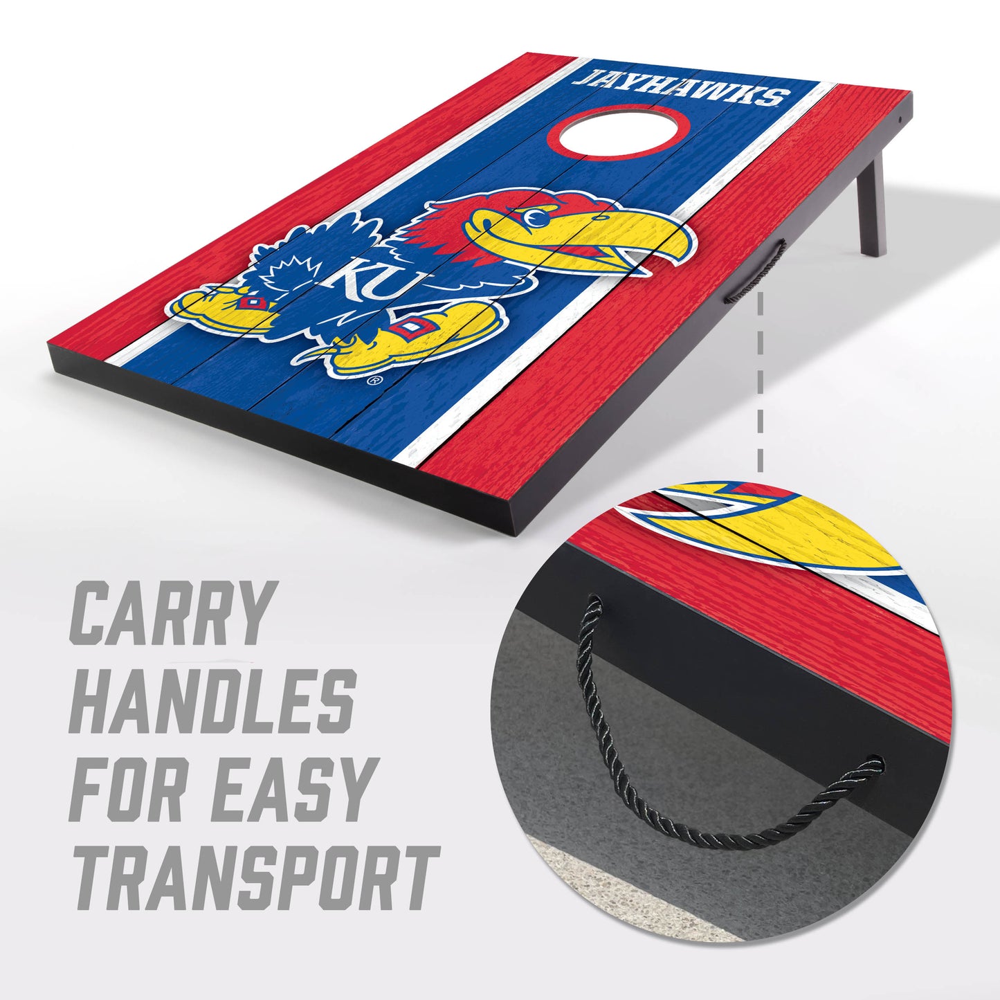 NCAA Kansas Jayhawks 2' x 3' MDF Cornhole Set