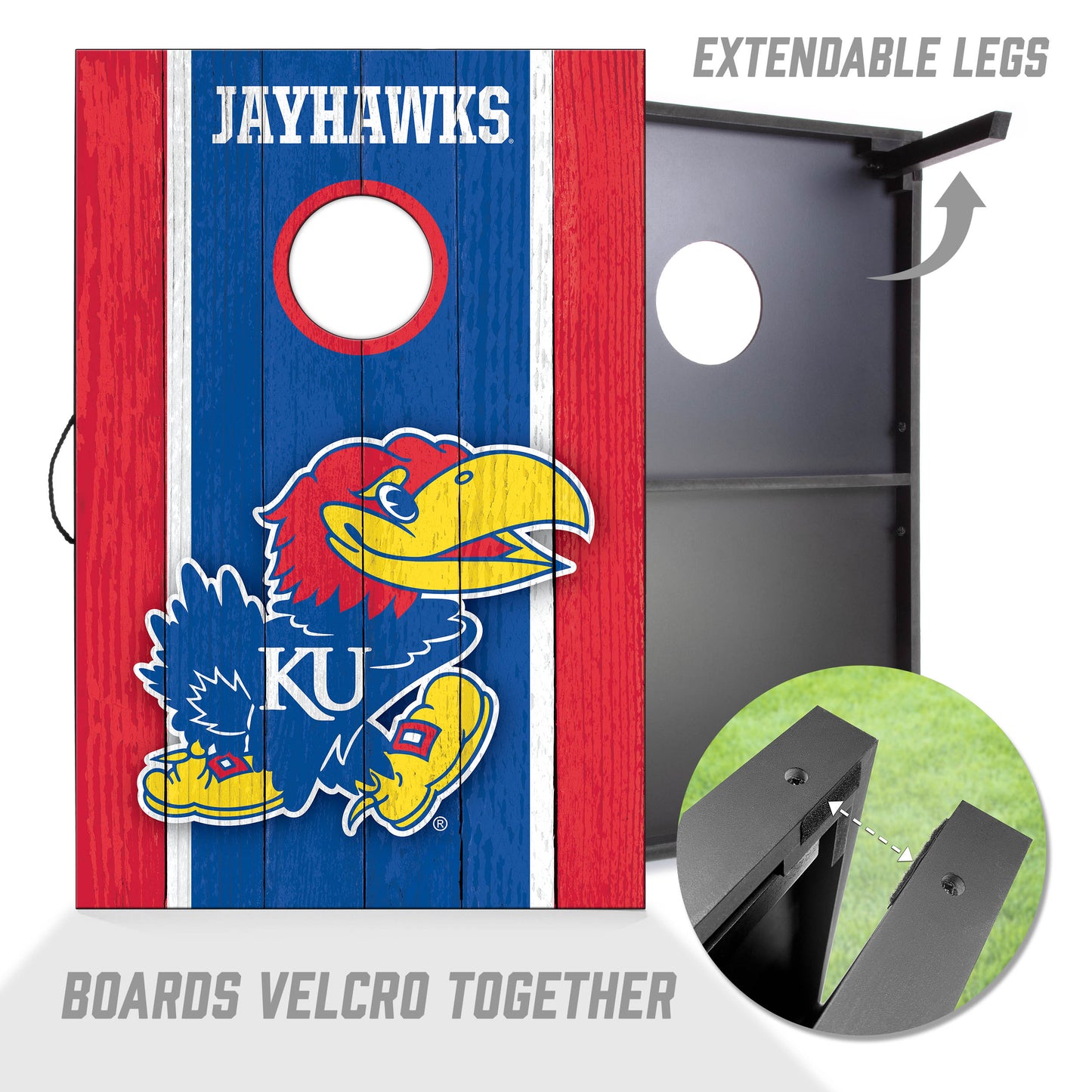NCAA Kansas Jayhawks 2' x 3' MDF Cornhole Set